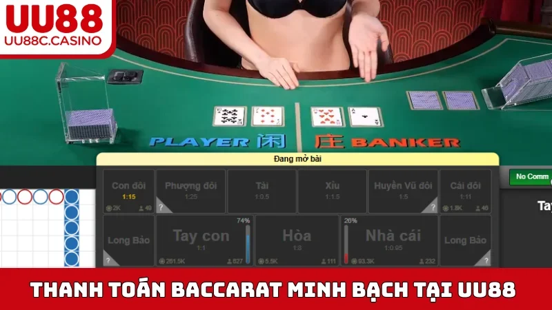 Thanh toán Baccarat minh bạch tại UU88
